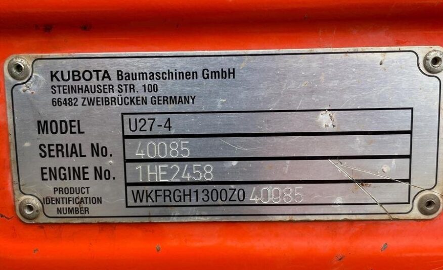 2017 Kubota U27-4